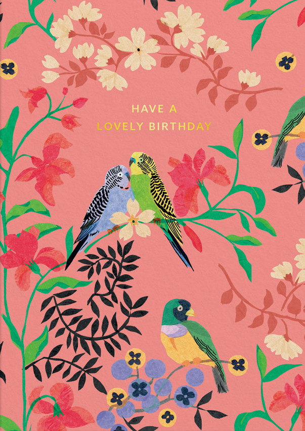 Cath Kidston Foil Card-Lovely Birthday Summer Birds