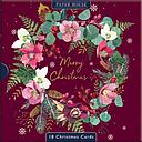 Boxed Card Park of 16 (2 designs)-Year In Garden Wreath & Foliage