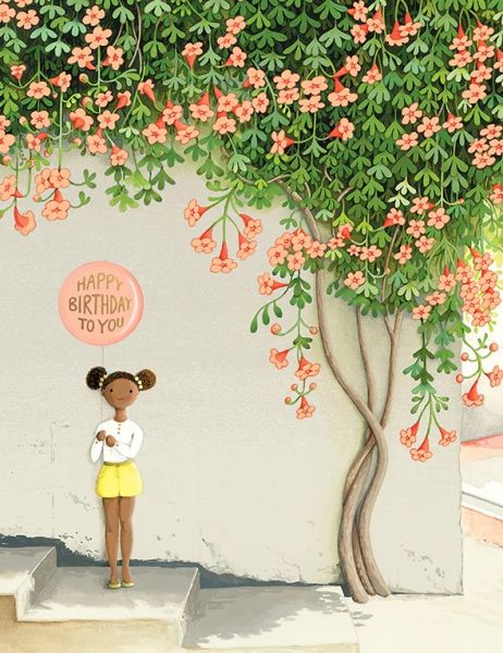 Foil Card-Girl Under The Vine Birthday