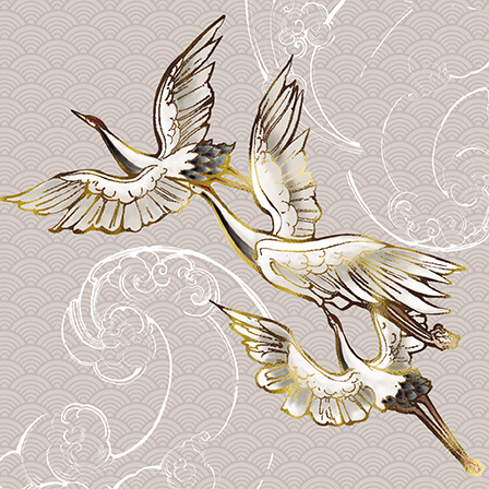 Embossed Card-Crane Flight