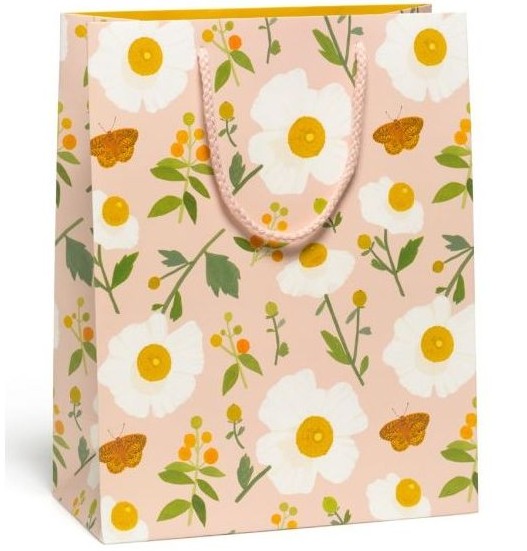 Gift Bag Large-White Poppies