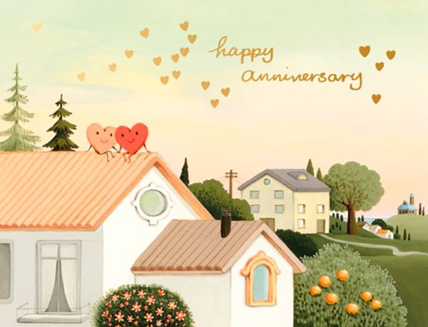Foil Card-Anniversary Hearts