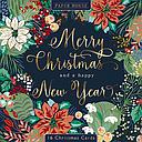 Boxed Card Park of 16 (2 designs)-Floral Wreath and Tree