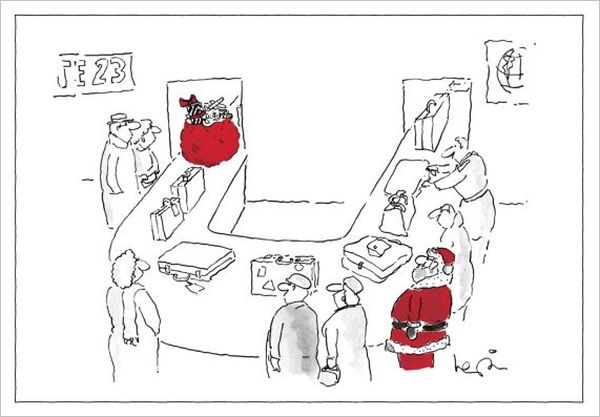 Card-Santa At The Airport