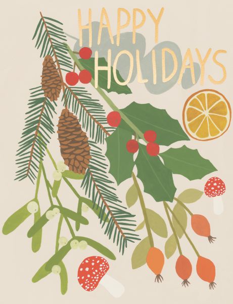 Foil Card-Holiday Greens