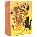 Gift Bag Large-Van Gogh Sunflower Cat