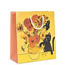 Gift Bag Medium-Van Gogh Sunflower Cat