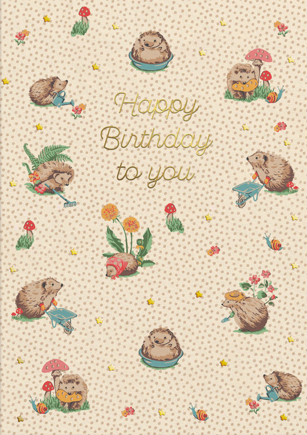 Cath Kidston Card-Birthday Hedgehogs