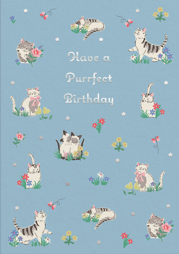 Cath Kidston Card-Birthday Purrfect Kittens