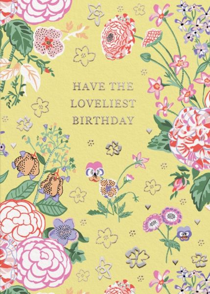 Cath Kidston Card-Birthday Posy Yellow