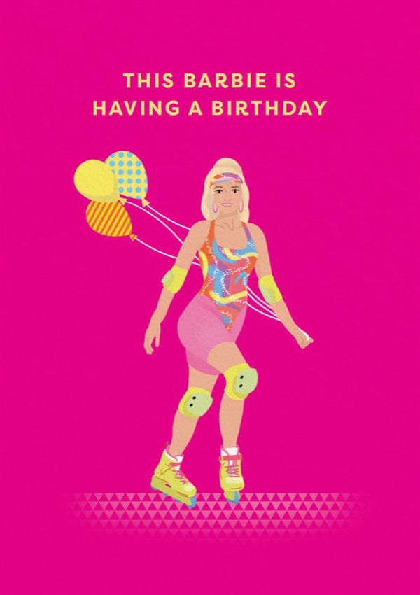 Embossed Card-Barbie Birthday