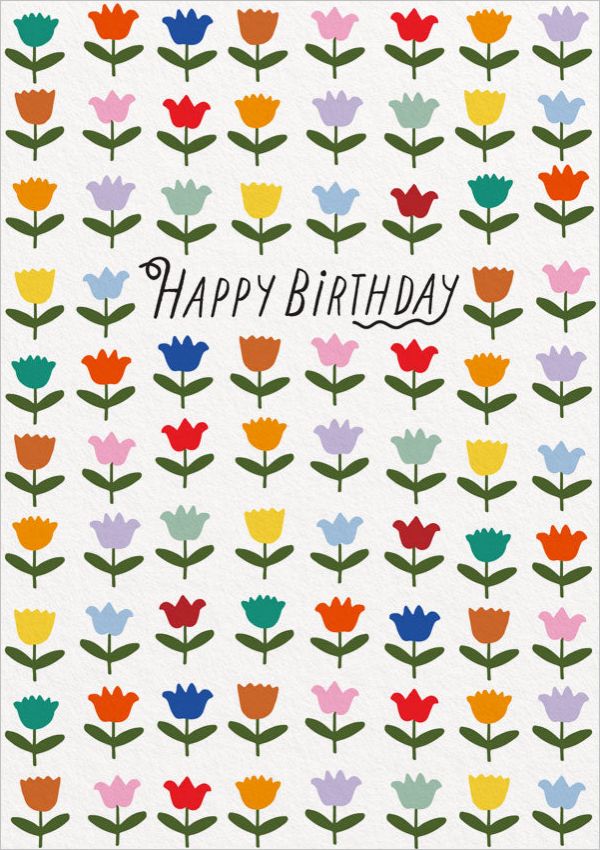 Card-Happy Birthday Tulips