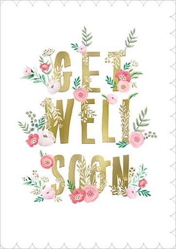 [GB-C-GH0499] Foil Scalloped Card-Get Well Soon