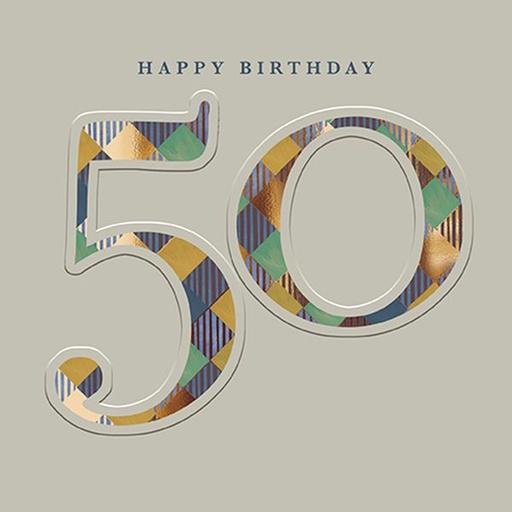 [GB-C-OC0089] Embossed Card-Happy 50th