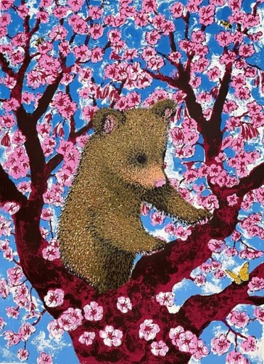 [CD-C-WPA088-1] Card-Cherry Blossom Bear