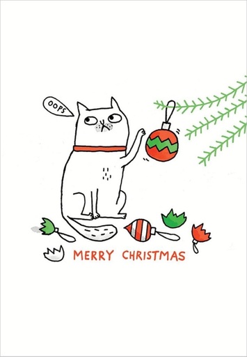 [OD-XC-GE00638] Card-Oops Cat Merry Christmas