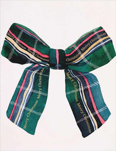 [EF-XC-0886] Foil Card-Christmas Plaid Bow 