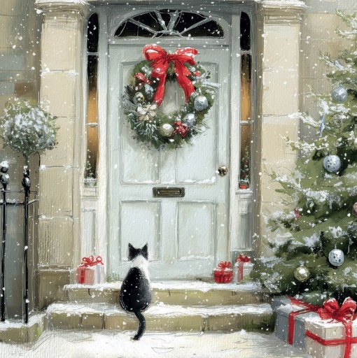 [AM-XCP-0158] Card Pack of 6-Christmas Visitor