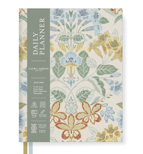 [LA-SN-7-PL-B6-14236] Laura Ashley B6 Fabric Daily Planner-Cassia