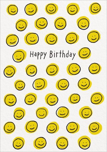 [OD-C-ASH11160] Card-Smiley Faces Birthday