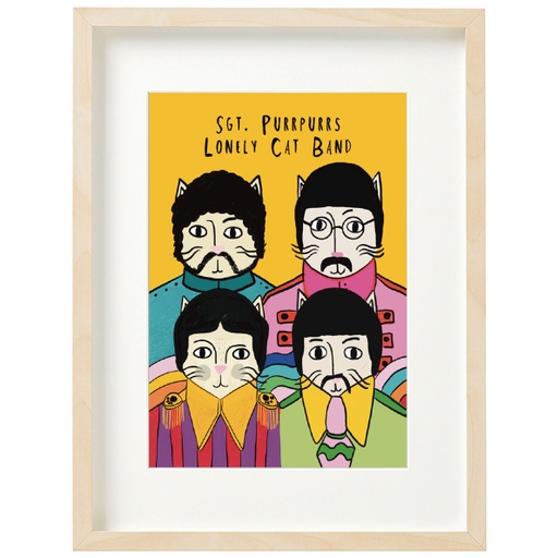 [NG-LW-073] Art Print-Sgt. Purrpurrs Lonely Cat Band