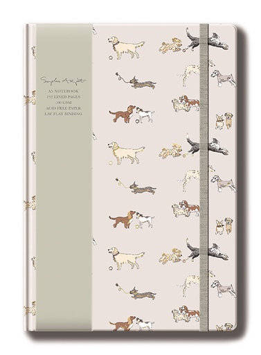 [GB-SN-SA-1-A5-0002-LD] Sophie Allport A5 Hard Cover Notebook-Dogs