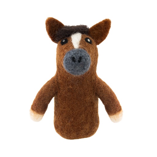 [GI-FP-AF005] Finger Puppet-Felt Dark Brown Horse
