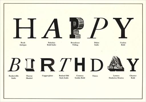 [PB-C-2104] Card-Typographic Birthday