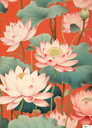 [MC-W-OR-VE002] Wrap-Lotus Flowers