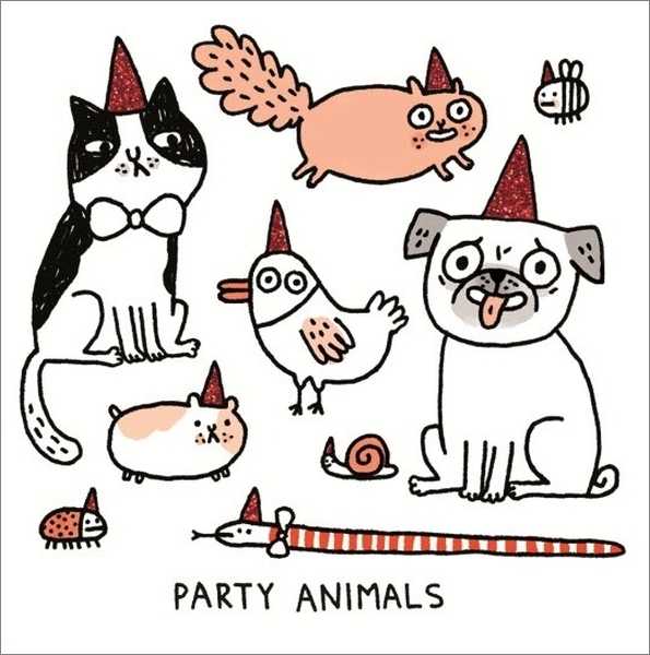[OD-C-GE0933-SQ] Card-Party Animals