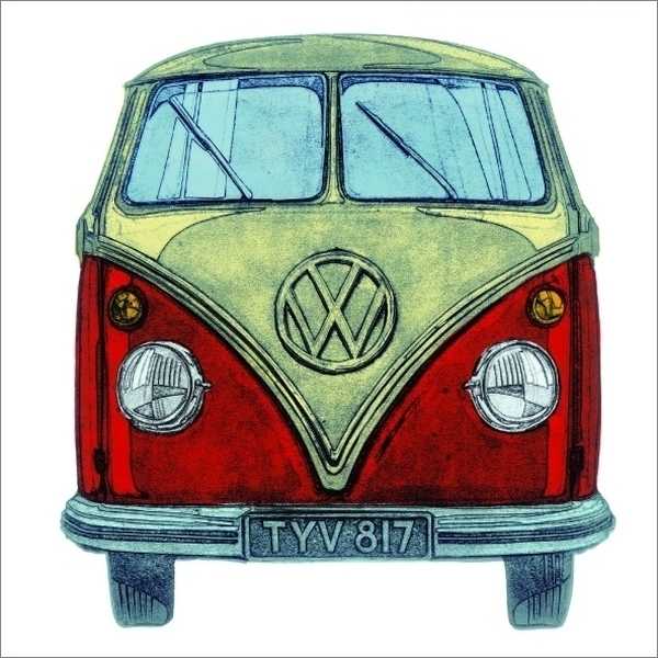 [GB-C-BG7709] Card-VW Camper Van