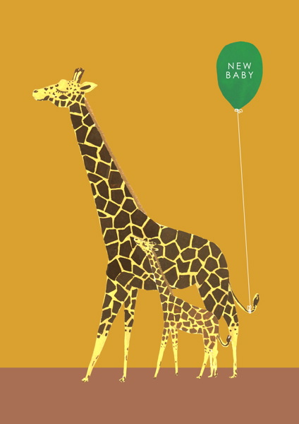 [HC-C-106] Card-Giraffe New Baby