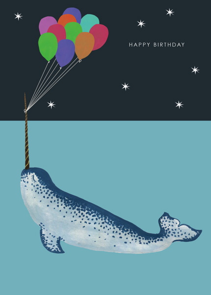 [HC-C-166] Card-Narwhal Birthday