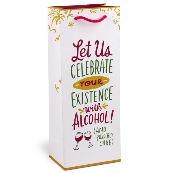 [EM-WB-WGB02674] Wine Gift Bag-Celebrate With Alcohol