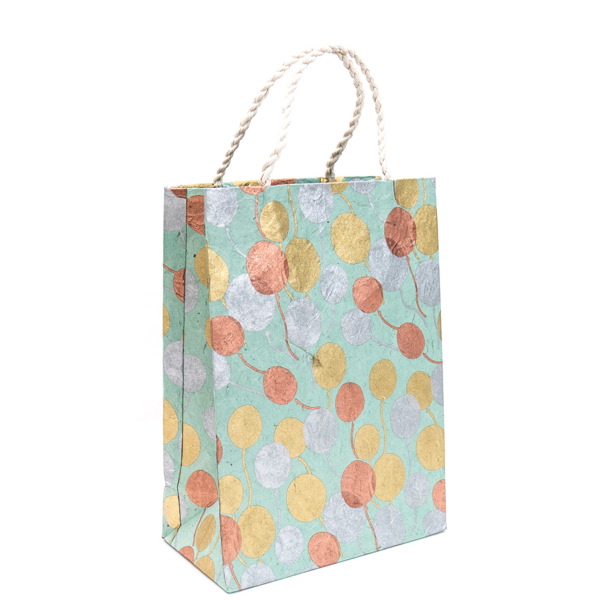[GI-WBM-GSD454-31] Gift Bag Medium-Balloons Gold Copper Silver On Pool