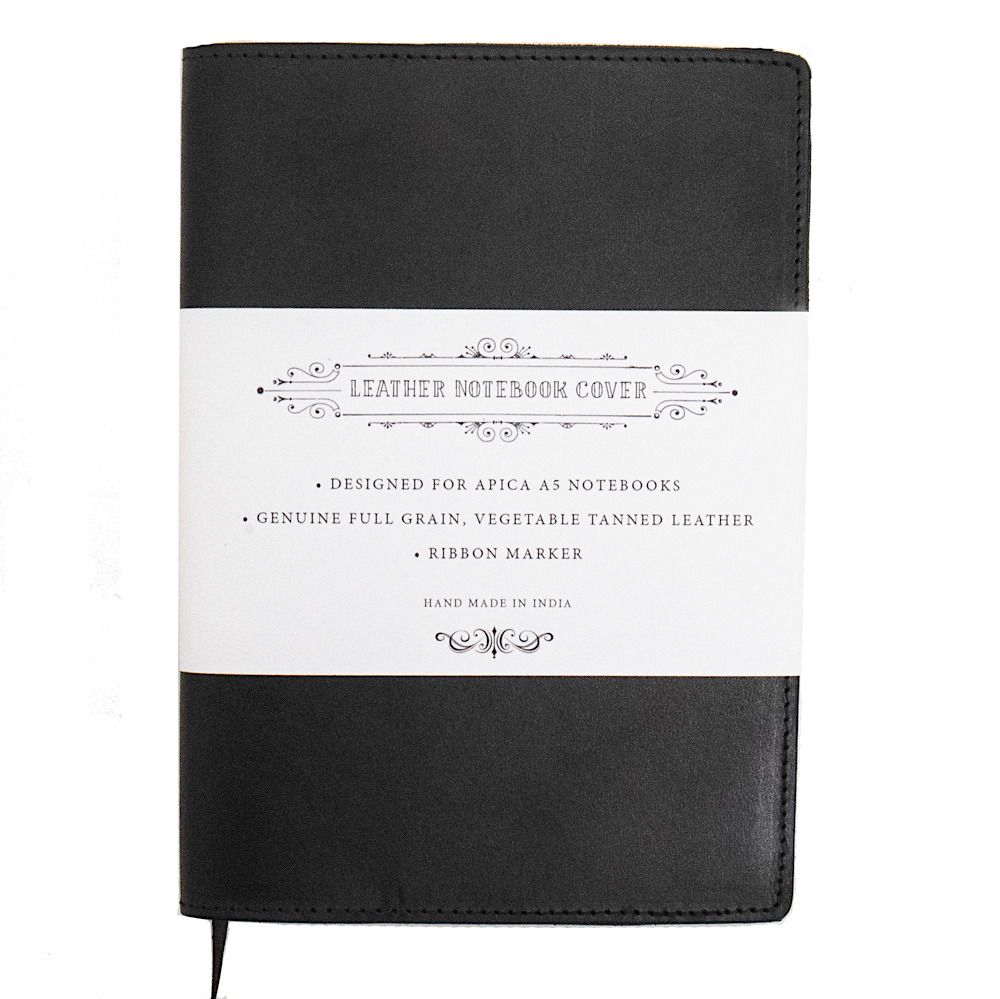 [AA-C3-CA-BK] A5 Notebook with Leather Jacket-Black