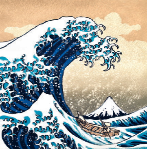 [CD-C-WPB001-3] Card-Hokusai's Dog