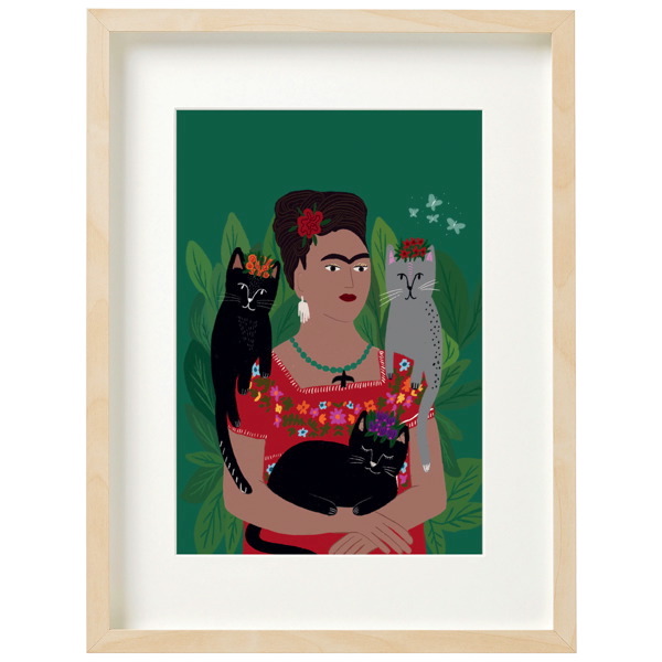 [NG-LW-024] Art Print-Frida and Her Catlo's