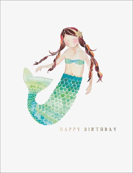 [EF-C-BD0227] Foil Card-Mermaid Birthday
