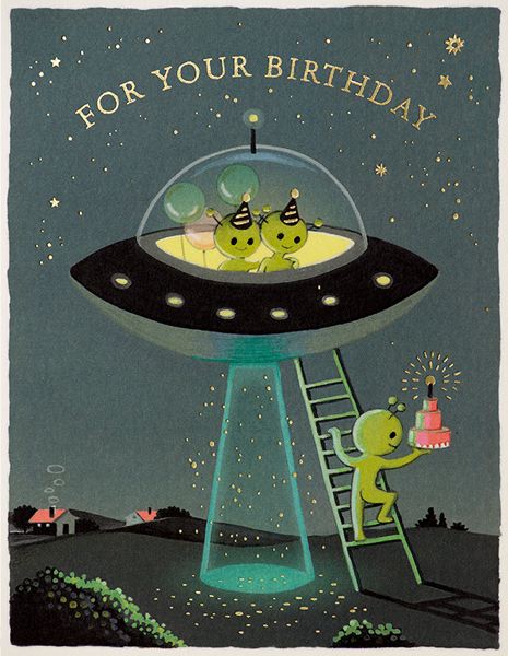 [JJ-C-060] Foil Card-Aliens Birthday