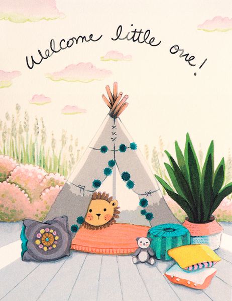 [JJ-C-075] Card-Baby Tee-pee