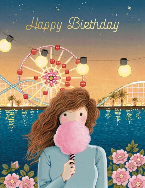 [JJ-C-097] Foil Card-Cotton Candy Birthday