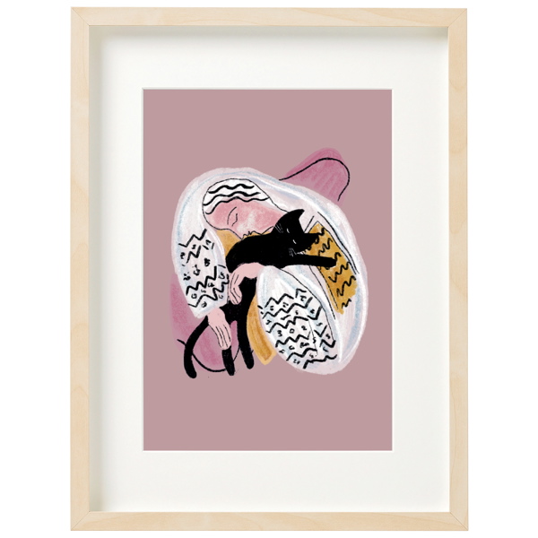 [NG-LW-039] Art Print-Catisse Cat Hug
