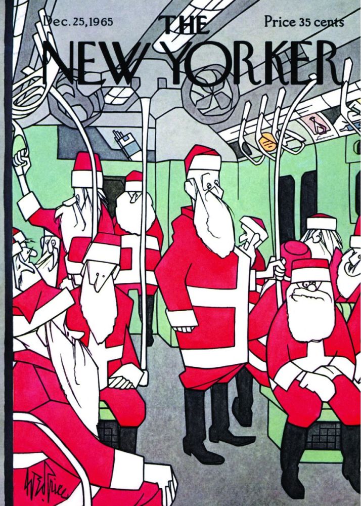 [NY-XC-C016] Card-Subway Santas