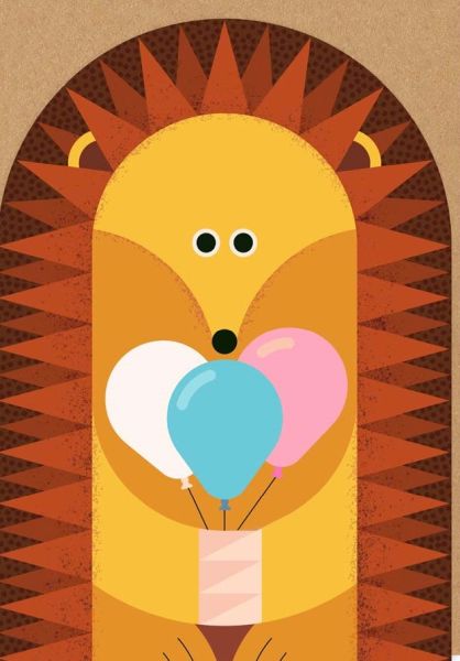 [OD-C-OWD5469] Die Cut Card-Birthday Hedgehog