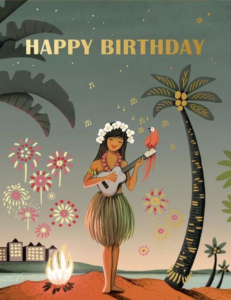 [JJ-C-129] Foil Card-Hawaii Girl Birthday