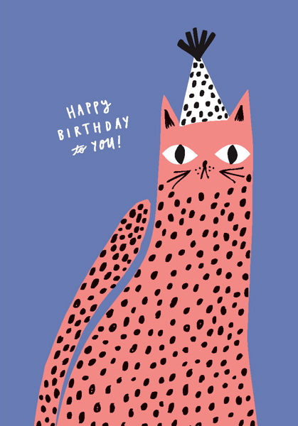 [BB-C-0153] Card-Spotted Cat Birthday