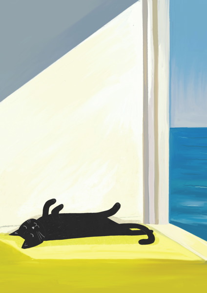 [NG-CC-EH053] Card-Hoppurr Sunbathing
