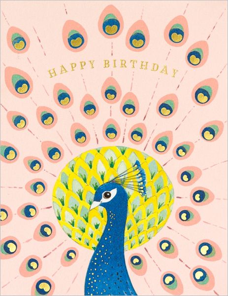 [JJ-C-006] Foil Card-Peacock Birthday
