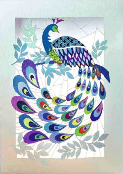 [FO-PM0120] Laser Cut Card-Peacock